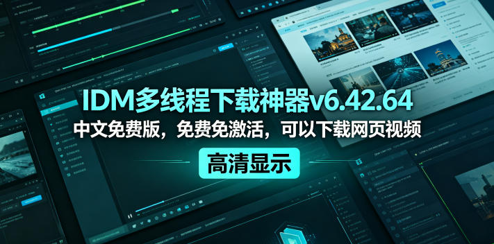 IDM多线程下载神器v6.42.64中文免费版，免费免激活，可以下载网页视频(例如飞书文档内的视频)-心语项目网