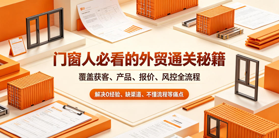 门窗人必看的外贸通关秘籍，块覆盖获客、产品、报价、风控全流程，解决0经验、缺渠道、不懂流程等痛点-心语项目网
