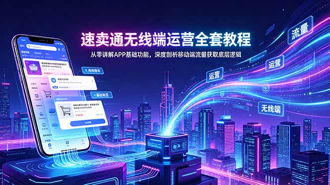 速卖通无线端运营全套教程，从零讲解APP基础功能，深度剖析移动端流量获取底层逻辑-心语项目网