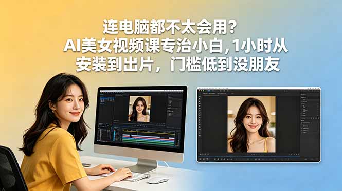 连电脑都不太会用？AI美女视频课专治小白，1小时从安装到出片，门槛低到没朋友-心语项目网
