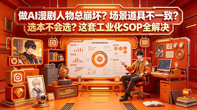 做AI漫剧人物总崩坏？场景道具不一致？选本不会选？这套工业化SOP全解决 (更新-心语项目网