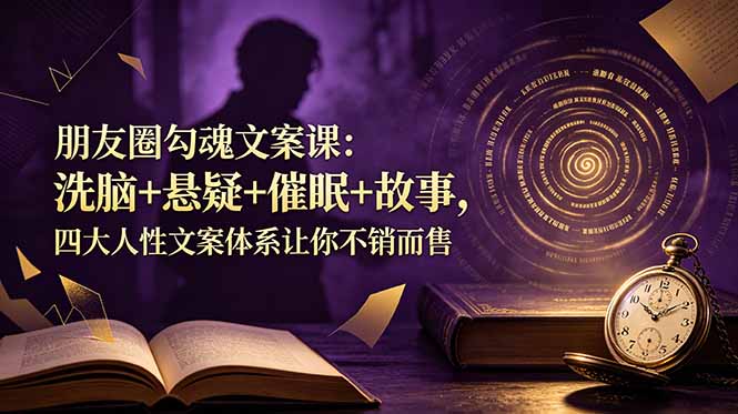 朋友圈勾魂文案课：洗脑+悬疑+催眠+故事，四大人性文案体系让你不销而售-心语项目网