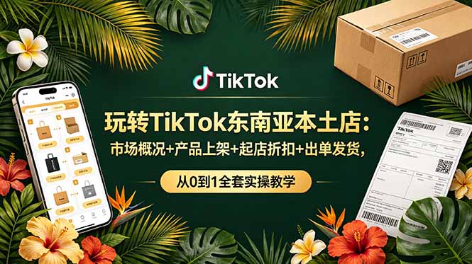 玩转TikTok东南亚本土店：市场概况+产品上架+起店折扣+出单发货，从0到1全套实操教学-心语项目网