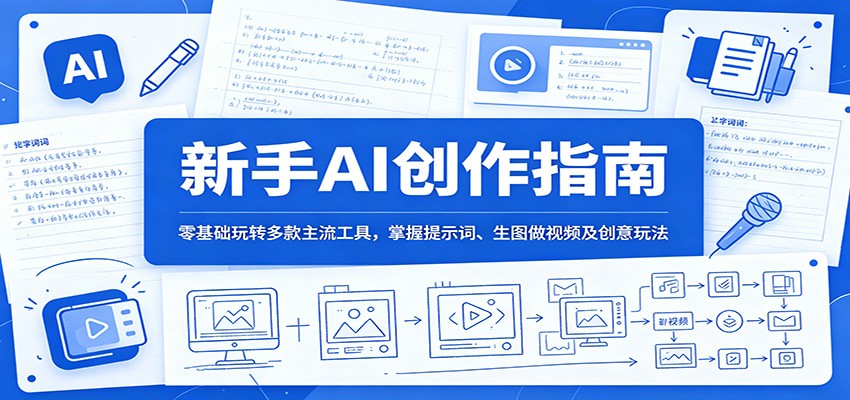 新手AI创作指南：零基础玩转多款主流工具，掌握提示词、生图做视频及创意玩法-心语项目网