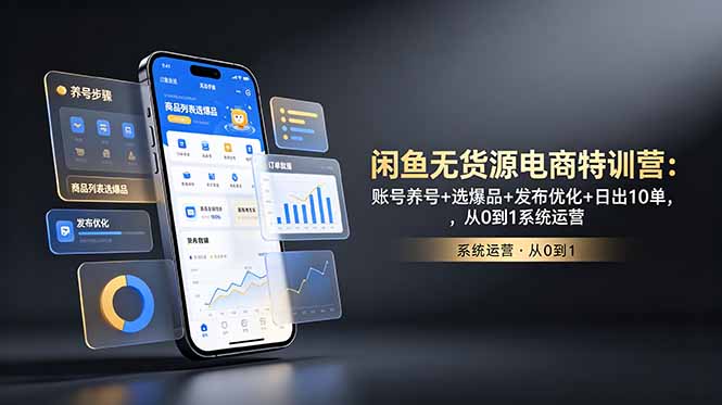 闲鱼无货源电商特训营：账号养号+选爆品+发布优化+日出10单，从0到1系统运营-心语项目网