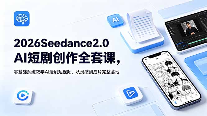 2026Seedance2.0AI短剧创作全套课,零基础系统教学AI漫剧短视频,从灵感到成片完整落地-心语项目网