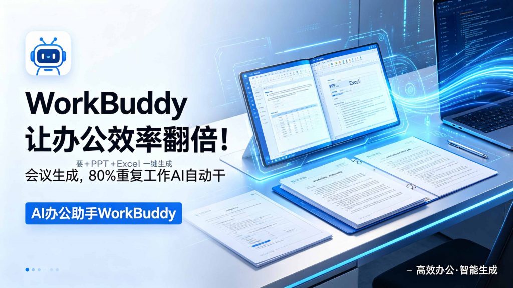 WorkBuddy让办公效率翻倍!会议纪要+PPT+Excel一键生成,80%重复工作AI自动干-心语项目网