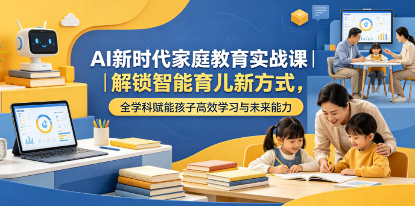 AI新时代家庭教育实战课｜解锁智能育儿新方式，全学科赋能孩子高效学习与未来能力-心语项目网
