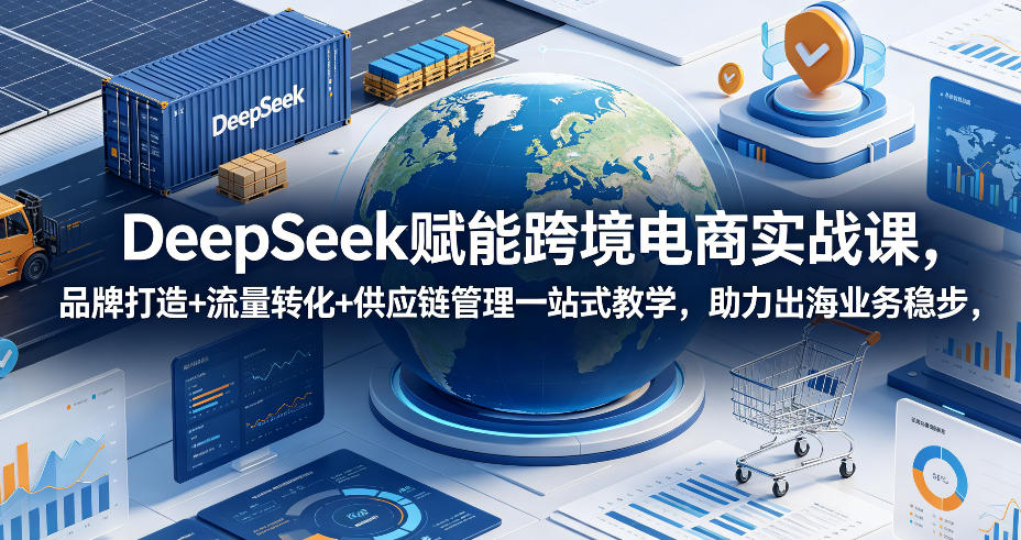 DeepSeek赋能跨境电商实战课，品牌打造+流量转化+供应链管理一站式教学，助力出海业务稳步发展-心语项目网