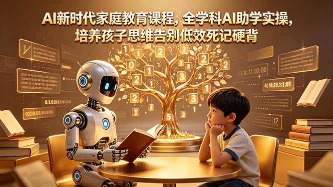 AI新时代家庭教育课程，全学科AI助学实操，培养孩子思维告别低效死记硬背-心语项目网