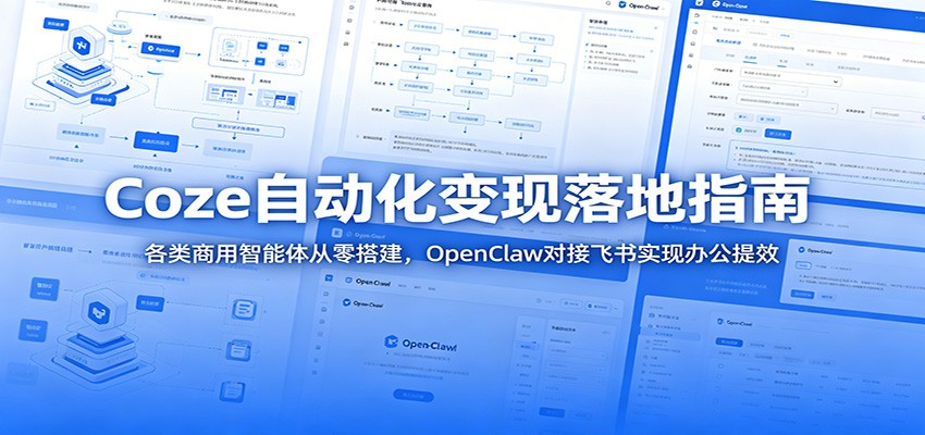 Coze自动化变现落地指南：各类商用智能体从零搭建，OpenClaw对接飞书实现办公提效-心语项目网