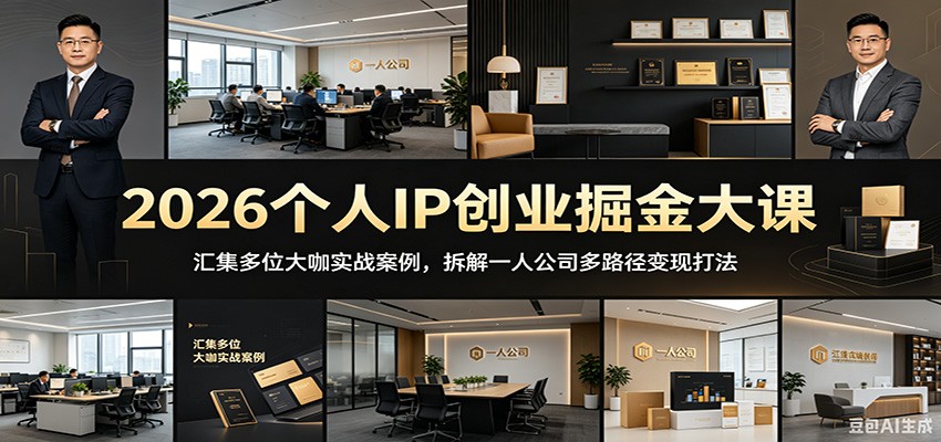 2026个人IP创业掘金大课：汇集多位大咖实战案例，拆解一人公司多路径变现打法-心语项目网
