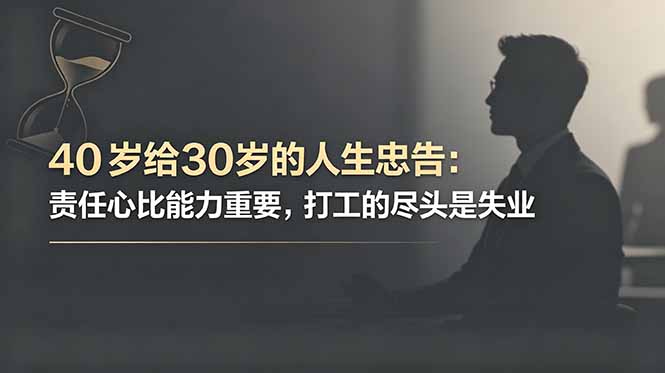 付费文章：40岁给30岁的人生忠告：责任心比能力重要，打工的尽头是失业-心语项目网