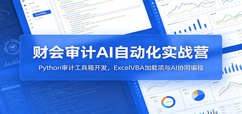 财会审计AI自动化实战营：Python审计工具箱开发，ExcelVBA加载项与AI协同编程-心语项目网