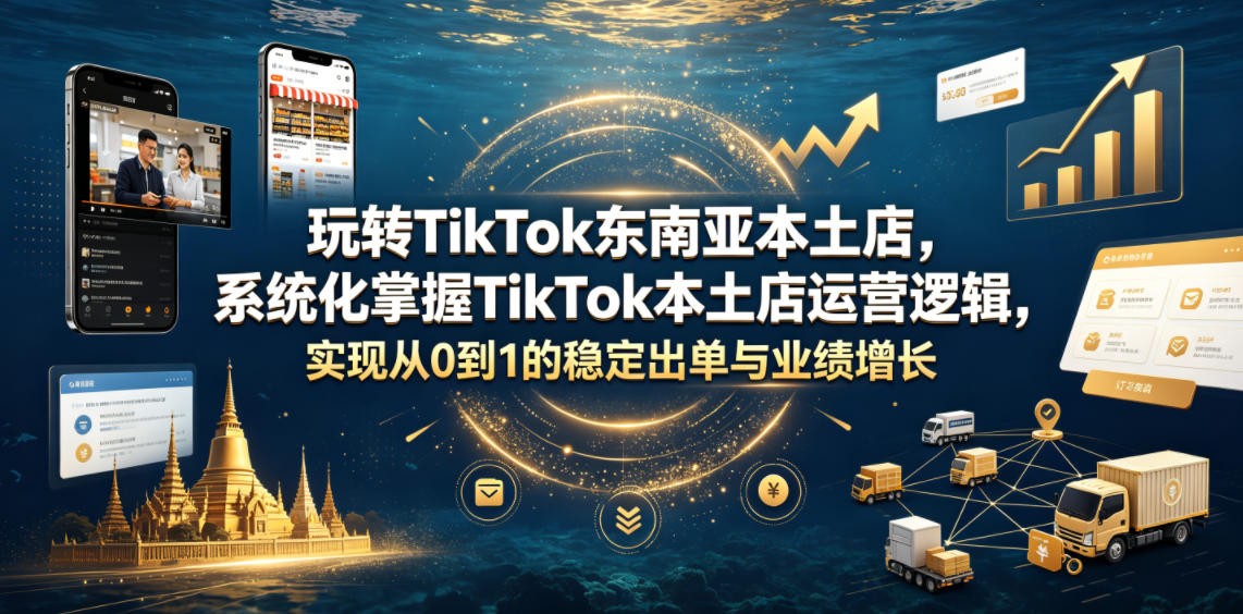 玩转TikTok东南亚本土店，系统化掌握TikTok本土店运营逻辑，实现从0到1的稳定出单与业绩增长-心语项目网