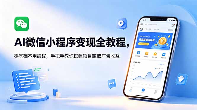 AI微信小程序变现全教程，零基础不用编程，手把手教你搭建项目赚取广告收益-心语项目网