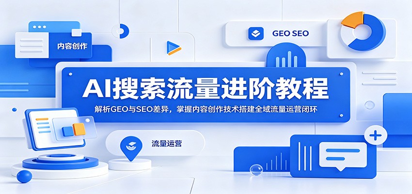 AI搜索流量进阶教程：解析GEO与SEO差异，掌握内容创作技术搭建全域流量运营闭环-心语项目网