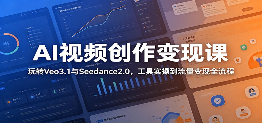 AI视频创作变现课：玩转Veo3.1与Seedance2.0，工具实操到流量变现全流程-心语项目网