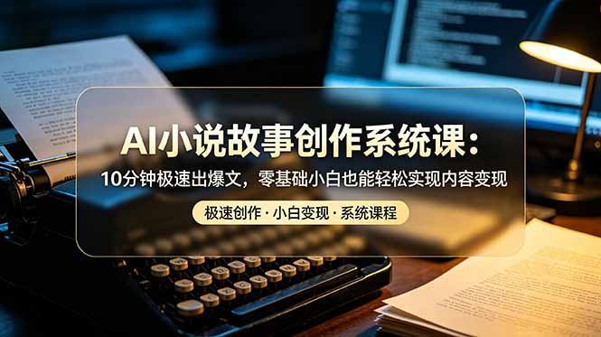AI小说故事创作系统课：10分钟极速出爆文，零基础小白也能轻松实现内容变现-心语项目网