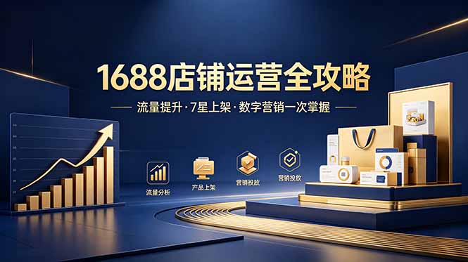 1688店铺没流量？产品上架不到7星？数字营销不会投？全套运营技能一次学(更新6月-心语项目网