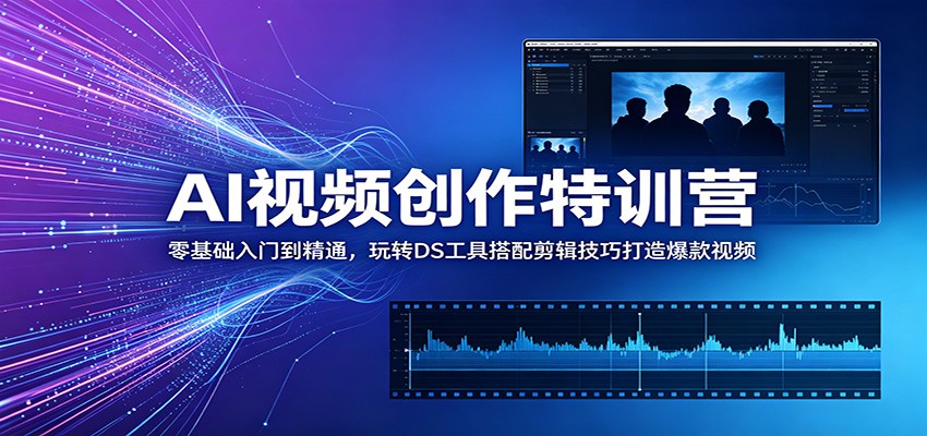 AI视频创作特训营：零基础入门到精通，玩转DS工具搭配剪辑技巧打造爆款视频-心语项目网