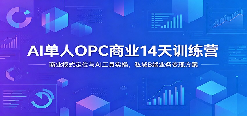 AI单人OPC商业14天训练营:商业模式定位与AI工具实操,私域B端业务变现方案-心语项目网