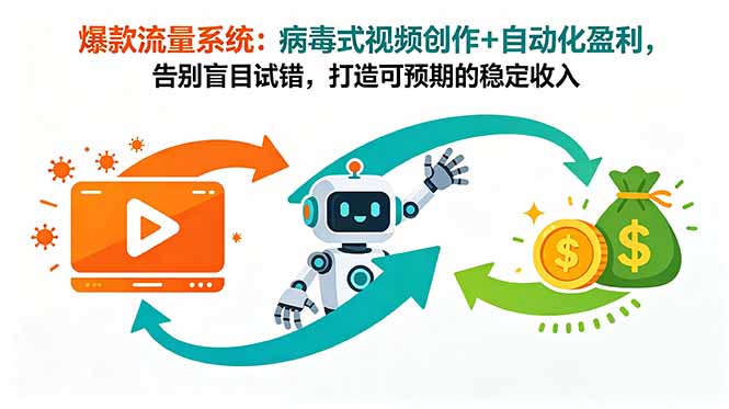 爆款流量系统:病毒式视频创作+自动化盈利,告别盲目试错,打造可预期的稳定收入-心语项目网