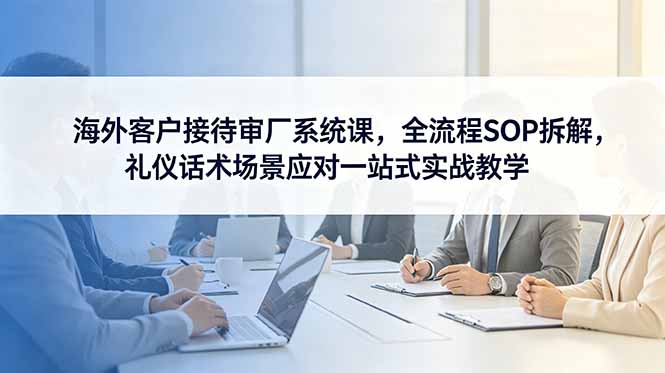 海外客户接待审厂系统课，全流程SOP拆解，礼仪话术场景应对一站式实战教学-心语项目网