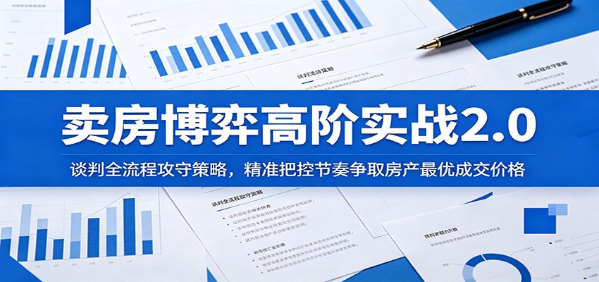 卖房博弈高阶实战2.0:谈判全流程攻守策略,精准把控节奏争取房产最优成交价格-心语项目网