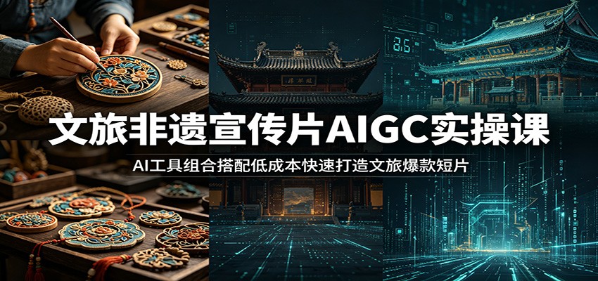文旅非遗宣传片AIGC实操课:AI工具组合搭配低成本快速打造文旅爆款短片-心语项目网