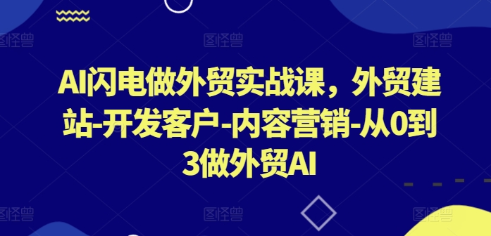 AI闪电做外贸实战课，​外贸建站-开发客户-内容营销-从0到3做外贸AI(更新)-心语项目网