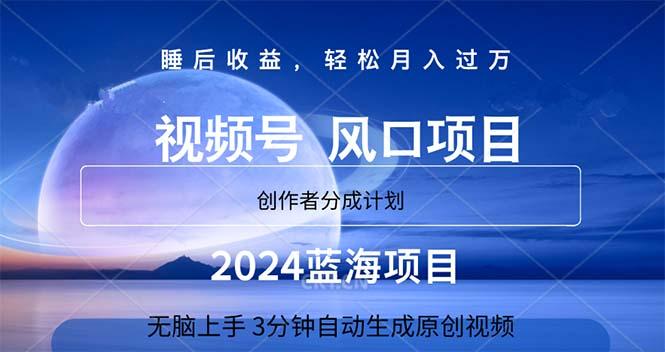 2024蓝海项目，3分钟自动生成视频，月入过万-心语项目网