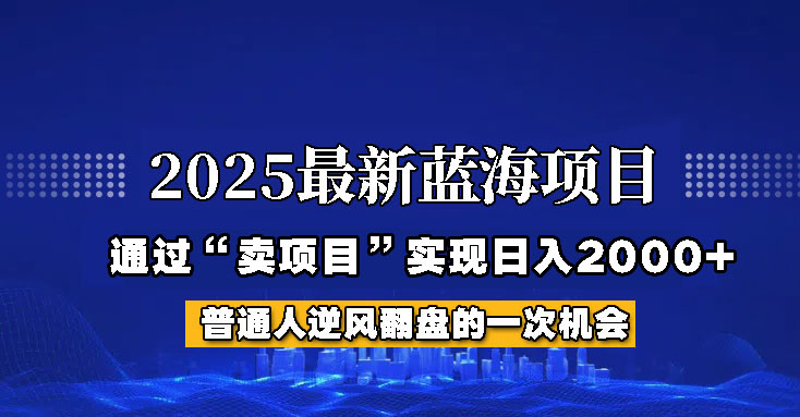 2025年蓝海项目,如何通过“网创项目”日入2000+-心语项目网