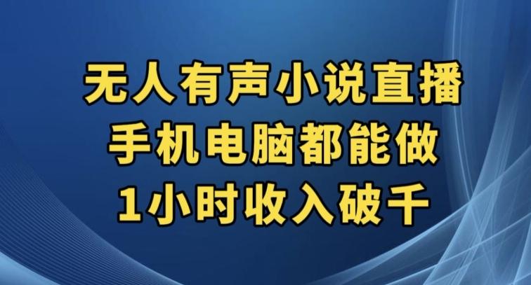 抖音无人有声小说直播，手机电脑都能做，1小时收入破千【揭秘】-心语项目网