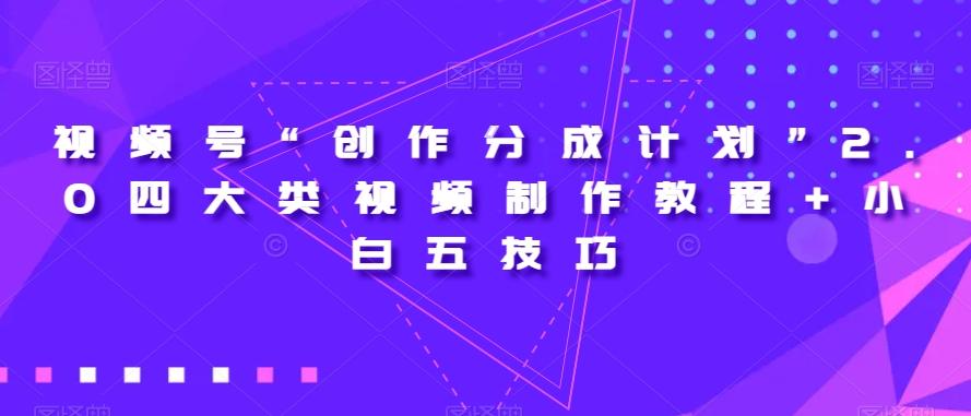 视频号“创作分成计划”2.0四大类视频制作教程+小白五技巧【揭秘】-心语项目网