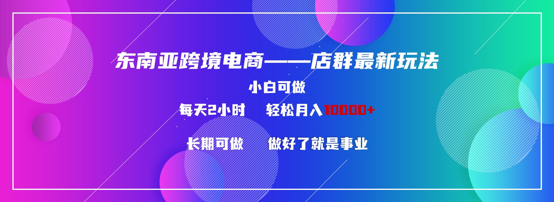 东南亚跨境电商店群新玩法2---小白每天两小时 轻松10000+-心语项目网