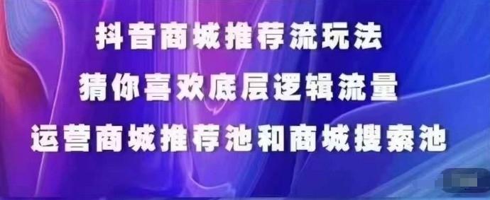 抖音商城运营课程，猜你喜欢入池商城搜索商城推荐人群标签覆盖-心语项目网