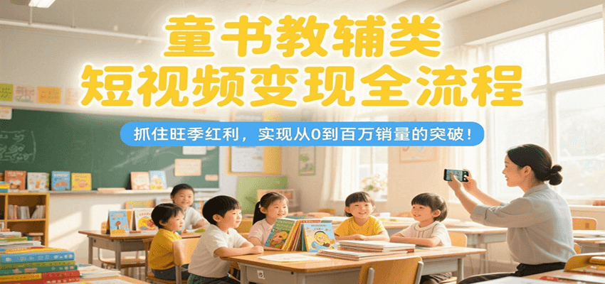 童书教辅类短视频变现全流程,抓住旺季红利,实现从0到百万销量的突破!-心语项目网