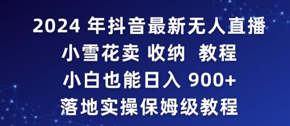 2024年抖音最新无人直播小雪花卖收纳教程，小白也能日入900+落地实操保姆级教程【揭秘】-心语项目网