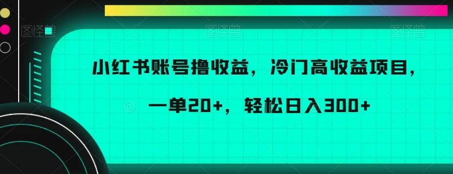 小红书账号撸收益，冷门高收益项目，一单20+，轻松日入300+【揭秘】-心语项目网