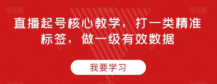 直播起号核心教学，打一类精准标签，做一级有效数据-心语项目网