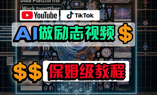 利用AI制作励志视频，在YouTube和TikTok赚钱，小白可做(附工具-心语项目网