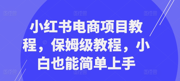 小红书电商项目教程，保姆级教程，小白也能简单上手-心语项目网