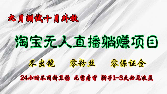 淘宝无人直播最新玩法，九月测试十月外放，不出镜零粉丝零保证金，24小…-心语项目网