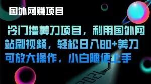冷门撸美刀项目，利用国外网站刷视频，轻松日入80+美刀，可放大操作，小白随便上手-心语项目网