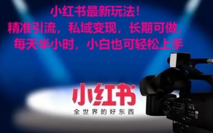 小红书最新玩法！精准引流，私域变现，长期可做，每天半小时，小白也可轻松上手【揭秘】-心语项目网
