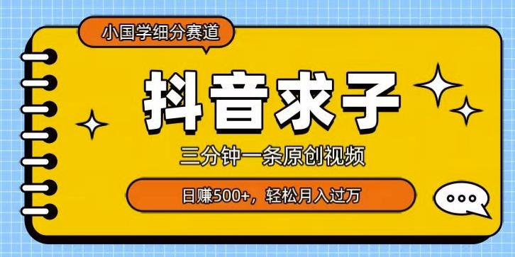 小国学细分赛道，三分钟一条原创视频，日赚500+，可矩阵复制-心语项目网