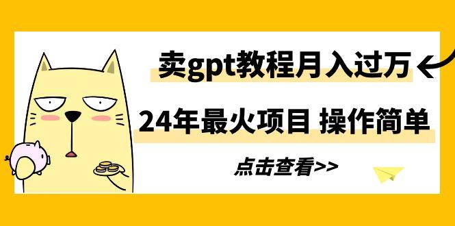 24年最火项目，卖gpt教程月入过万，操作简单-心语项目网