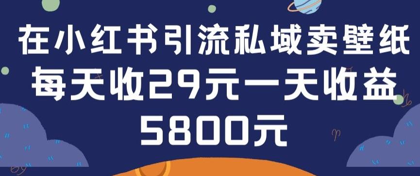 在小红书引流私域卖壁纸每张29元单日最高卖出200张(0-1搭建教程)【揭秘】-心语项目网
