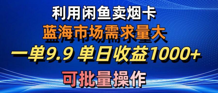 利用咸鱼卖烟卡，蓝海市场需求量大，一单9.9单日收益1000+，可批量操作-心语项目网